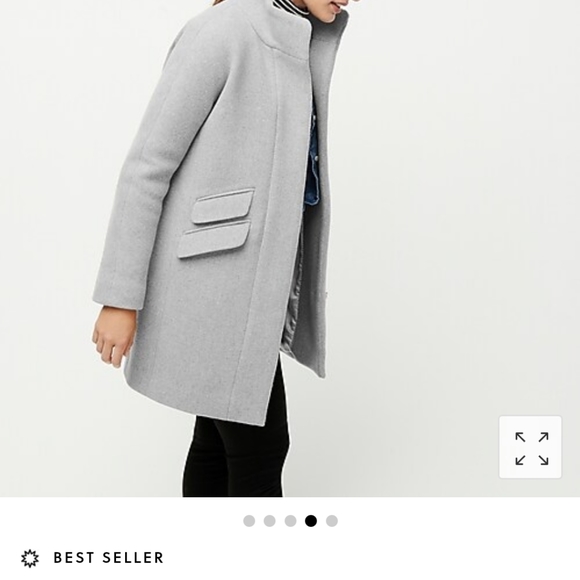 J. Crew Stadium Cloth Wool Cocoon Coat Grey - Picture 6 of 6